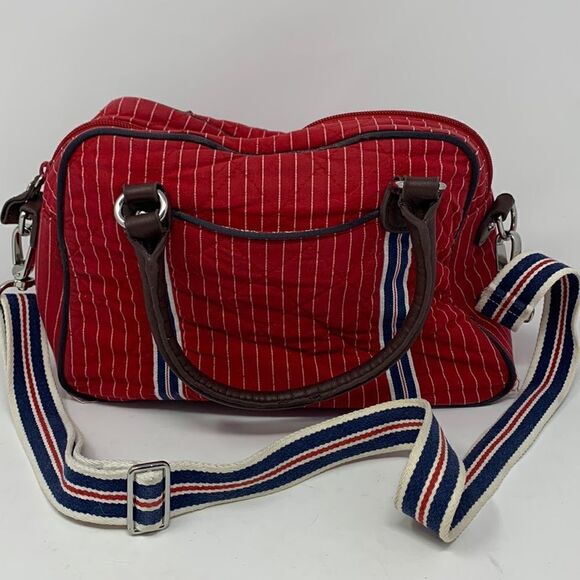 Vintage Vera Bradley red and blue nautical satchel/tote - Picture 1 of 15
